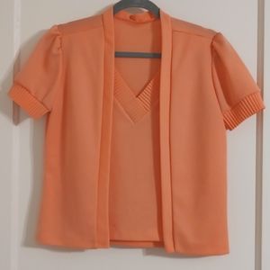 1980s Peach Colored Blouse